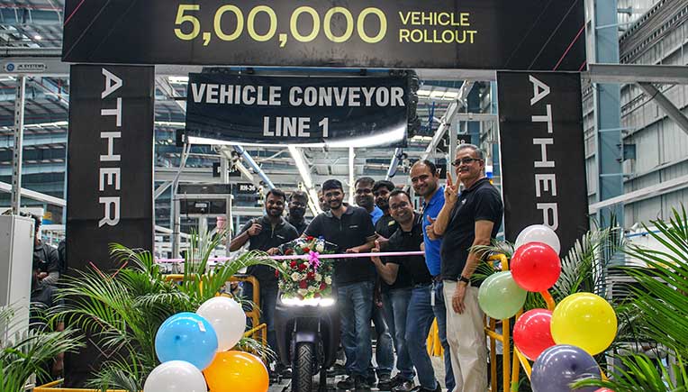 Ather Energy crosses 5,00,000th electric scooter production milestone