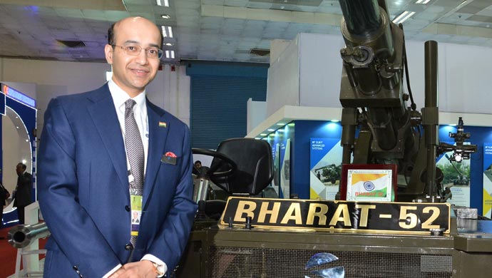 Amit Kalyani with his defence products