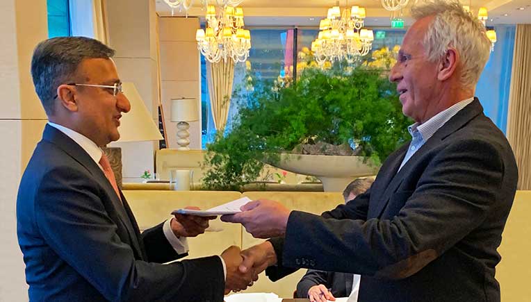 Rohit Saboo on behalf of NEI finalising the acquisition deal with Kinex bearings in Europe 