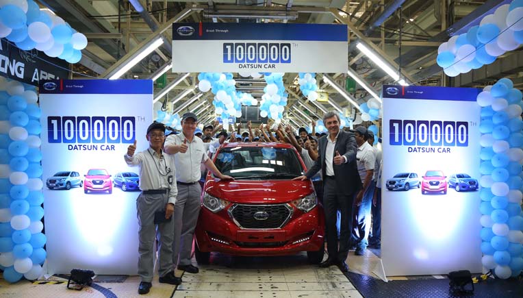 Senior Datsun officials at the Chennai plant