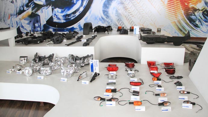 Varroc products on display; File Photo