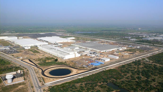 Aerial view of the plant