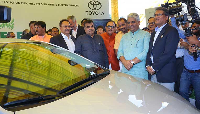 Gadkari launches pilot project on Flexi-Fuel Strong Hybrid EV