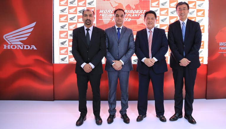 Honda officials at the inauguration of the 4th assembly line at Karnataka plant