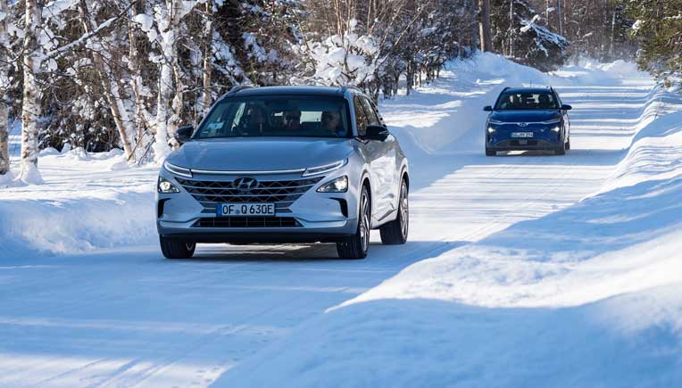 Hyundai testing its car at the Hyundai Mobis Proving Ground in Sweden