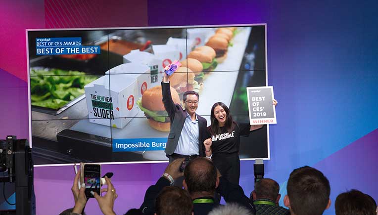 Impossible Foods’ plant-based meat  burger wins top prizes at CES 2019
