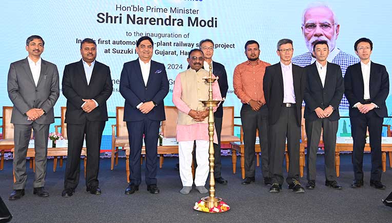India’s first automobile in-plant railway siding at Suzuki Motor Gujarat