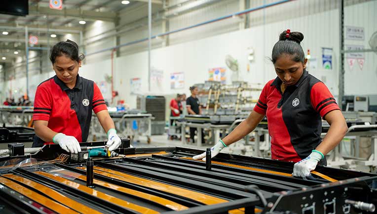 JSW MG Motor India deploys 80% women workforce at battery assembly shop