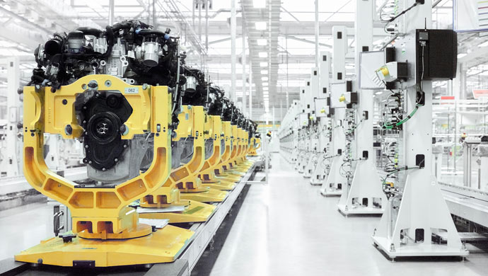 The engine assembly area