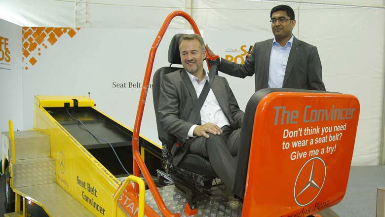 Jochen Feese, Head of Accident Research, Sensor Functions and Pedestrian Protection, Mercedes-Benz Cars and Manu Saale, MD & CEO, Mercedes-Benz Research & Development India