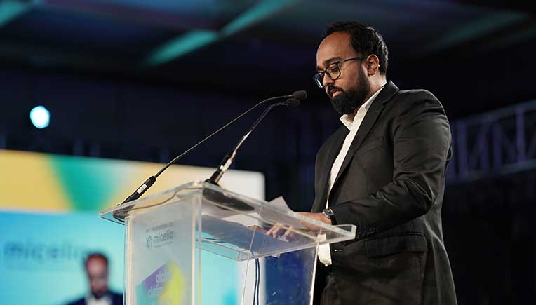 Shreyas Shibulal, Founder & Director, Micelio Mobility speaking during the event