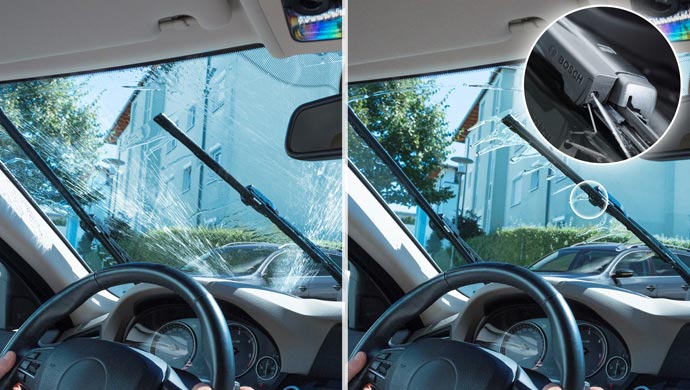 Left- Conventional wiper Right-Bosch Jet Wiper