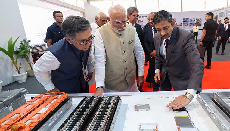 PM commemorates e-Vitara prodn, exports from Maruti Suzuki Gujarat plant 