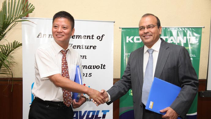 Sachin Shridhar, Founder & Chairman, Starlit Group with Shey Hong,GM operations, Dynavolt India