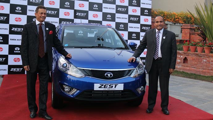 Johnny Oommen, Head – International Business, Tata Motors with Siddharth Rana, Chairman, Sipradi Trading Pvt Ltd at the Tata Zest launch