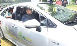 Gadkari launches pilot project on Flexi-Fuel Strong Hybrid EV