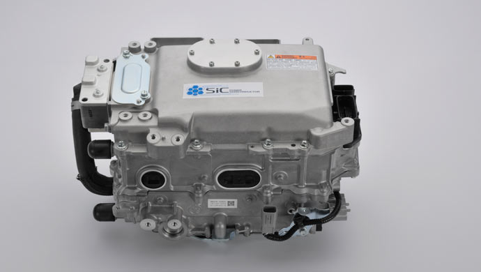 Toyota is installing SiC power semiconductors (transistors and diodes) in the PCU's internal voltage step-up converter