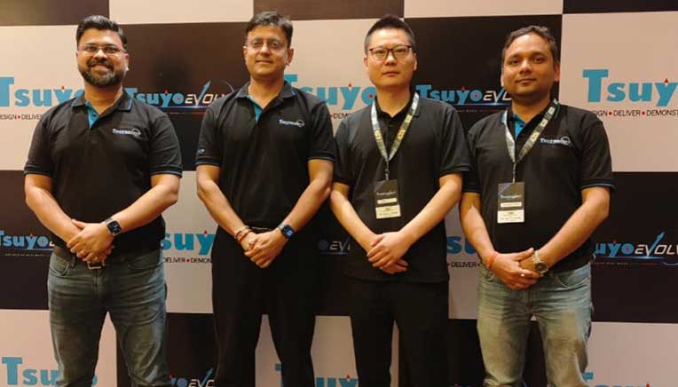 L–R Lalit Baid (Founder & COO), Vijay Kumar (Founder & CEO), Tsuyo_ Eric (Director – International Sales), LvKON_ and Tripurari Kumar (Co-founder & CMO), Tsuyo