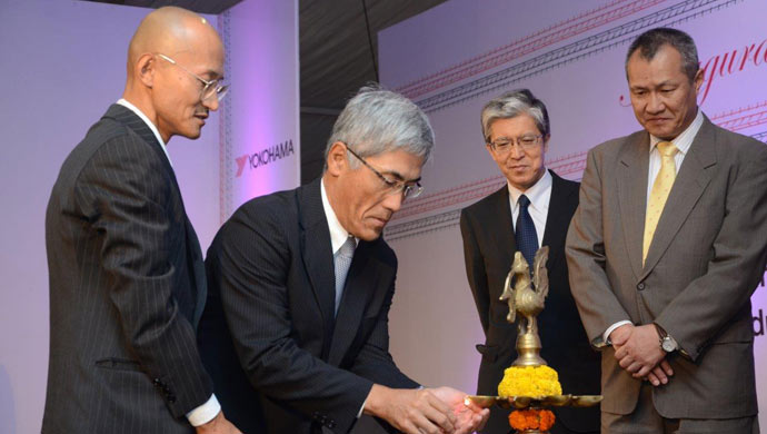Yokohama officials at the new plant