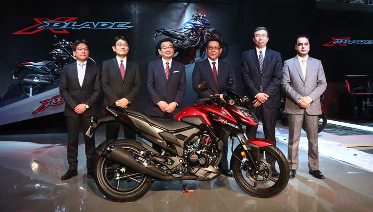 Senior officials from Honda 2Wheelers at the Auto Expo 2018