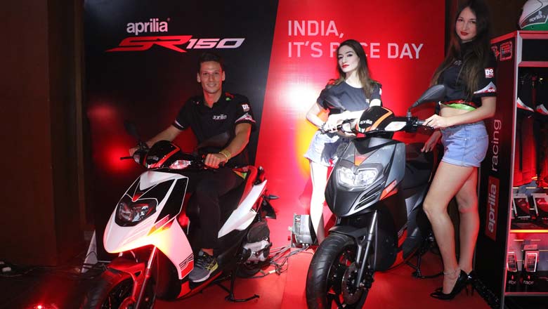 Lorenzo Savadori, 2015 World Champion of Superstock bike racing  at the SR 150 launch