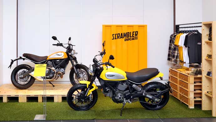 The Scrambler at the Ducati showroom