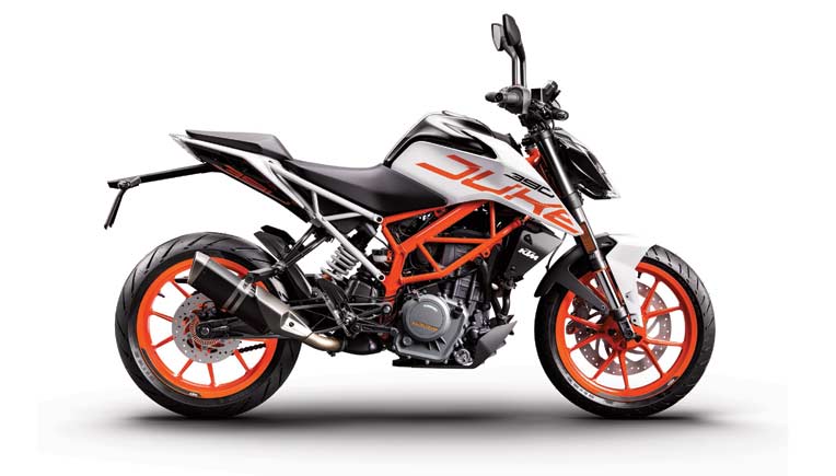 KTM 390 Duke in white