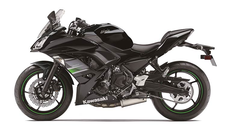 Model Year 2019 Ninja 650 in metallic flat spark black colour