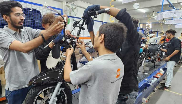 Factory shot of the new product being assembled
