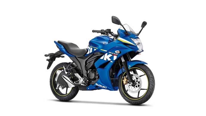 Suzuki Gixxer SF in Metallic Triton Blue with MotoGP inspired Suzuki livery