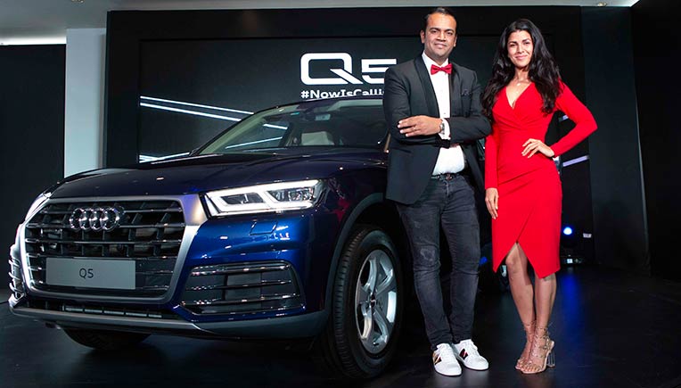 L-R Rahil Ansari,Head, Audi India with Bollywood Star Nimrat Kaur at the launch of the Audi Q5 45 TFSI