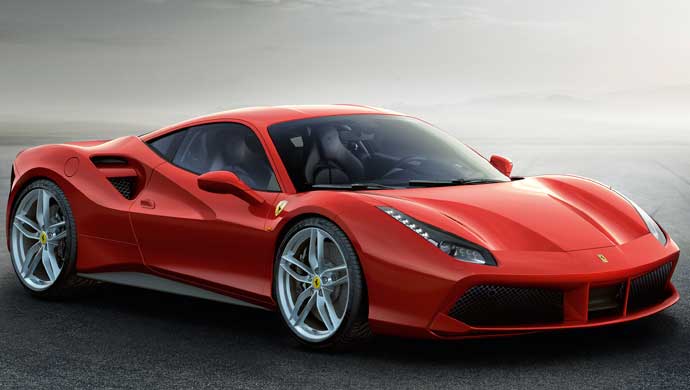 Front shot of the Ferrari 488 GTB