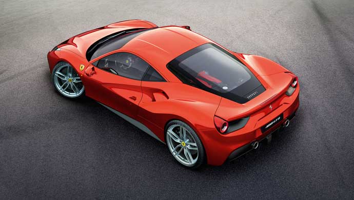 Rear shot of the Ferrari 488 GTB
