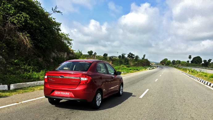 Rear shot of Ford Figo Aspire