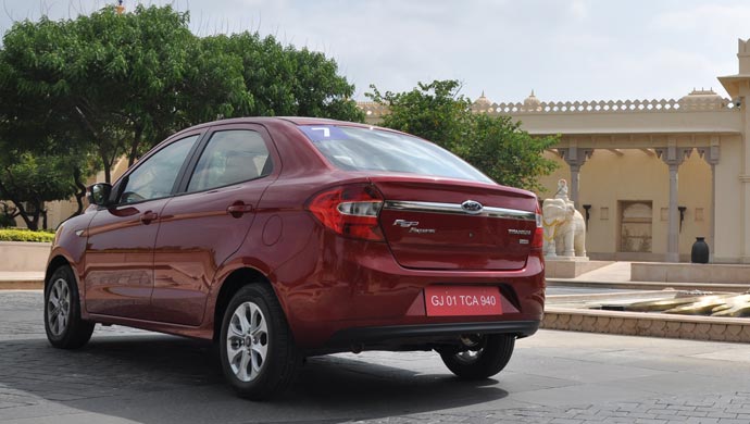 Rear shot of the Ford Figo Aspire