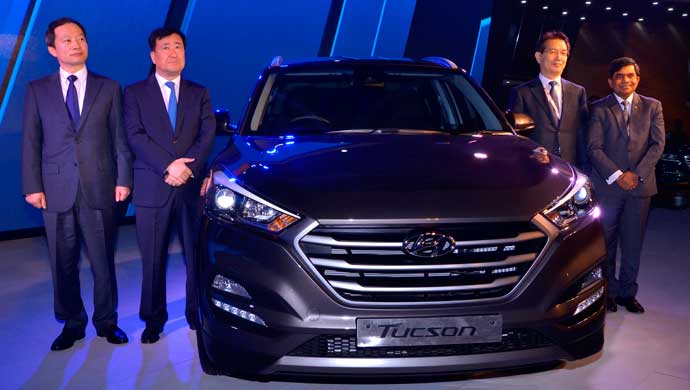 Senior management of Hyundai with the new Tucson