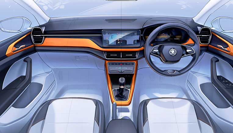Interior sketch offers first preview of the Skoda Kushaq SUV