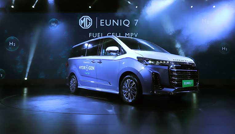 MG Motor India displays world’s first hydrogen fuel-cell MPV – Euniq 7