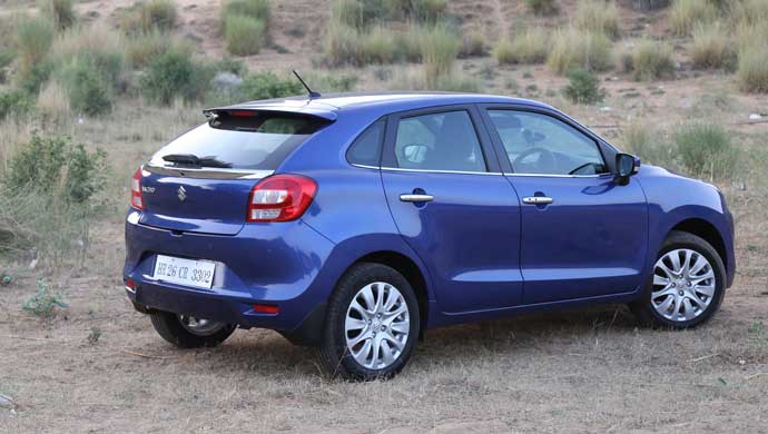 Rear shot of the Maruti Suzuki Baleno