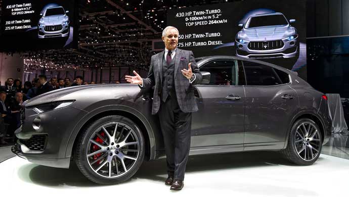 Harald J. Wester, CEO of Maserati unveils the Maserati Levante at the Geneva Motor Show