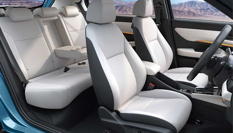 Perforated ivory leather seats