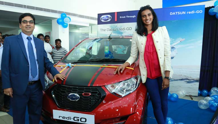 Rio Olympics medallist PV. Sindhu receives Datsun redi-GO Sport