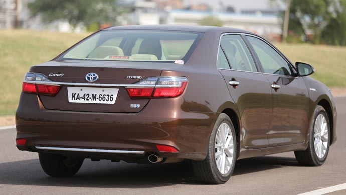 Rear shot of Toyota Camry hybrid