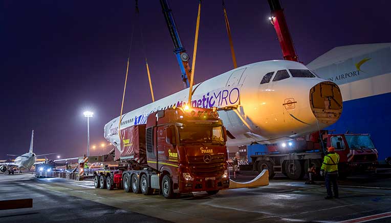 A flight by road on a Mercedes-Benz truck