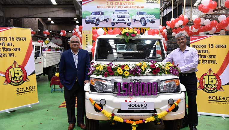 Mahindra rolls out 15th lakh Bolero Pick up vehicle from Kandivali plant