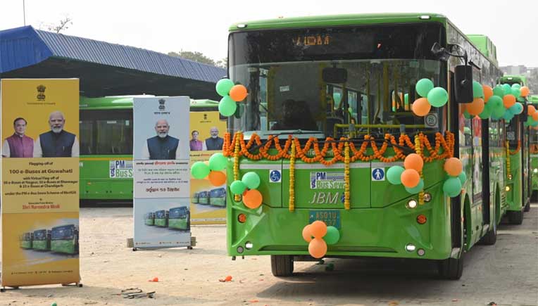 Narendra Modi flags off 200 JBM electric buses from Guwahati