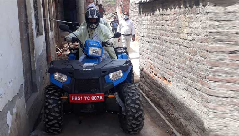 Polaris Sportsman 570 tractor gets into sanitisation mode in Haryana villages