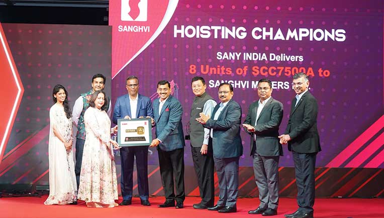 Sany India delivers 8 units of SCC7500A crawler cranes in India