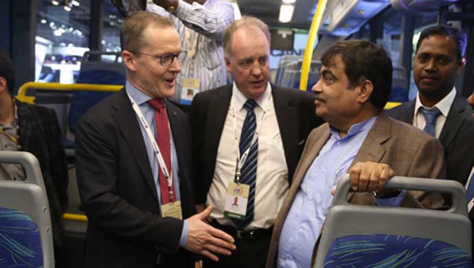 L-R_ Klas Dahlberg, Mikael Benje, and Nitin Gadkari.
