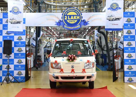 Ashok Leyland rolls out 2,00,000th LCV from Hosur Plant